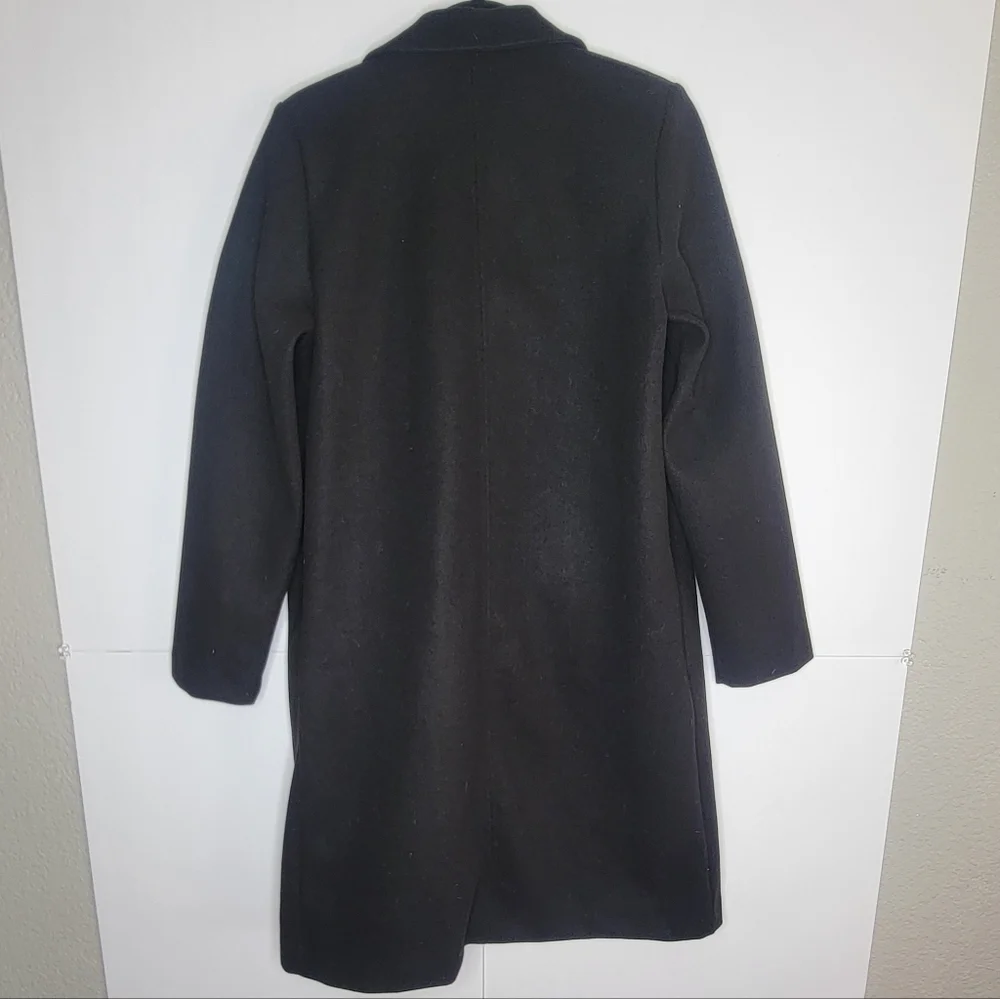 ZARA Black Long Open Front Coat Minimalist Tailored Jacket Size M - Picture 5 of 9